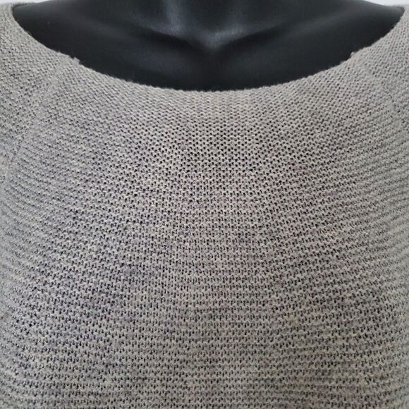 FATE by LFD Minimalist Wide Neck Raglan Grey Knit Sweater Sz L Relaxed Fit Cozy - Picture 3 of 10